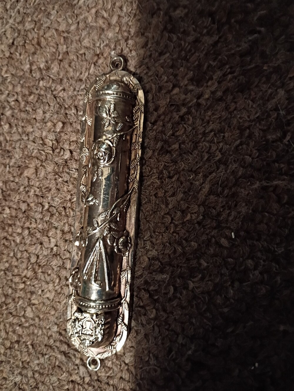 Silver Hanging Door Mezuzah 4.75", Beautiful